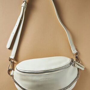 Anthropologie Urban Originals Ivory Crossbody Bag with Chain Detail
